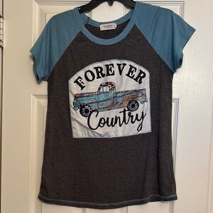 Blue and Gray Woman’s T-Shirt